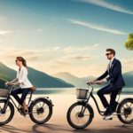 An image showcasing a sleek electric hybrid bike gliding effortlessly through a picturesque landscape, with its rider effortlessly pedaling and the electric motor subtly assisting