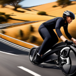 An image featuring a person confidently riding an electric bike on a scenic California road, showcasing the bike's speed and power