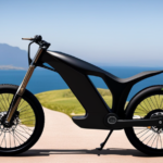 An image showcasing a mid drive electric bike gliding effortlessly up a steep mountain trail, with the rider's focused expression reflecting the bike's powerful torque and efficient energy transfer
