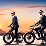 An image showcasing the sleek Ampers De Engine Electric Bike gliding effortlessly through a vibrant urban landscape