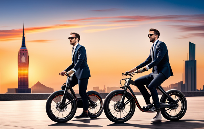 An image showcasing the sleek Ampers De Engine Electric Bike gliding effortlessly through a vibrant urban landscape