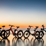An image showcasing a diverse array of electric bikes lined up side by side, highlighting their varying frame sizes and shapes