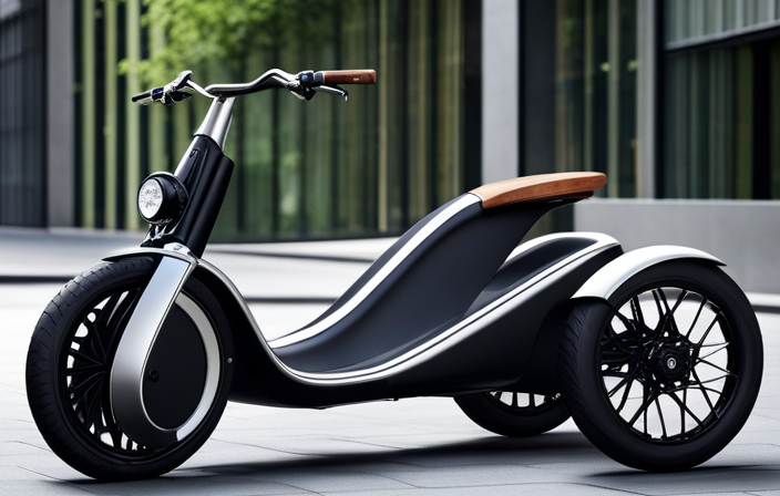An image showcasing a sleek, modern 3-wheel electric bike, featuring a powerful motor, stylish design elements, and a comfortable, ergonomic seat