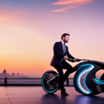 An image showcasing a sleek, futuristic electric bike, with cutting-edge design elements, vibrant color palette, and prominent branding, highlighting its superior performance and unmatched style