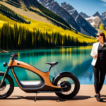 An image showcasing a sleek, high-performance electric bike gliding through picturesque Canadian landscapes