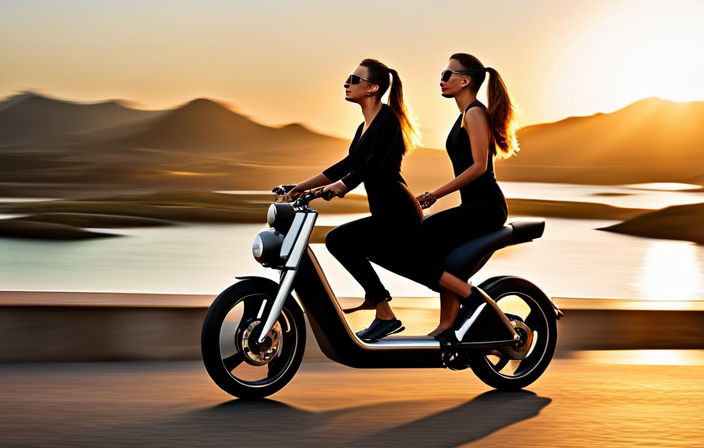 An image showcasing a sleek, modern electric bike gliding effortlessly along a scenic coastal road, surrounded by vibrant greenery and bathed in golden sunlight, captivating viewers with its cutting-edge design and powerful performance