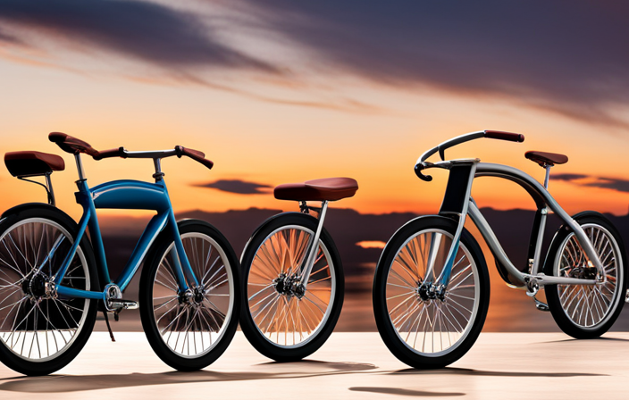 An image showing two bicycles side by side - one with a traditional design and the other with a sleek, modern frame