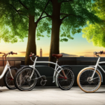 An image showcasing two bikes side by side, one with a sleek design, lightweight frame, and a battery pack attached to the rear wheel, representing an electric bike
