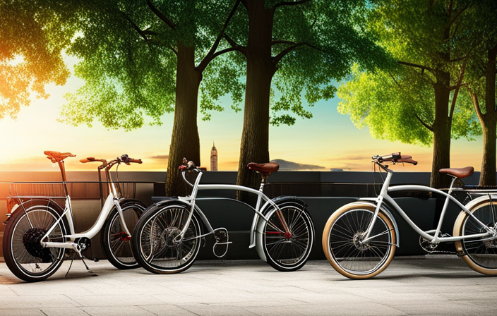 An image showcasing two bikes side by side, one with a sleek design, lightweight frame, and a battery pack attached to the rear wheel, representing an electric bike