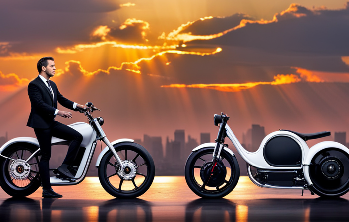 An image showcasing an electric bike and an axial motorcycle side by side
