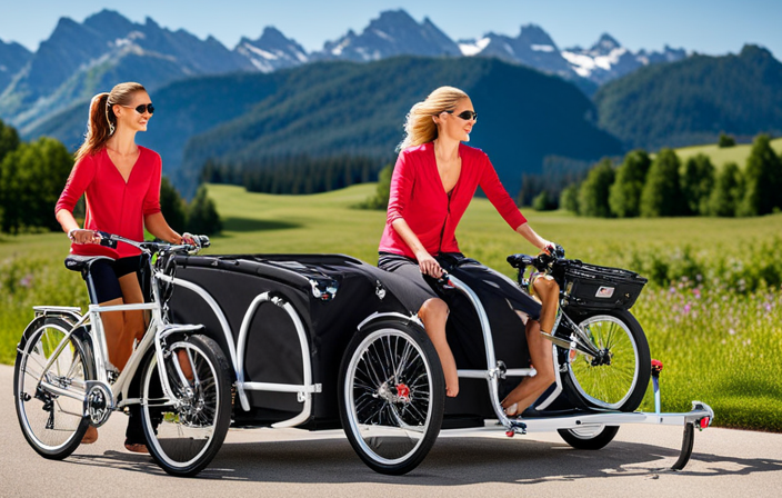 An image showcasing different Schwinn bike trailers side by side, highlighting their unique features such as varying sizes, colors, wheel designs, and storage compartments