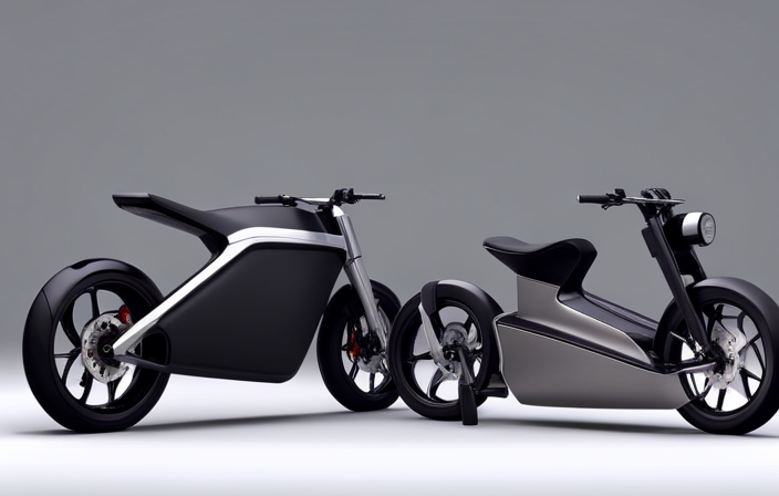 An image showcasing a sleek, modern electric bike and an electric moped side by side