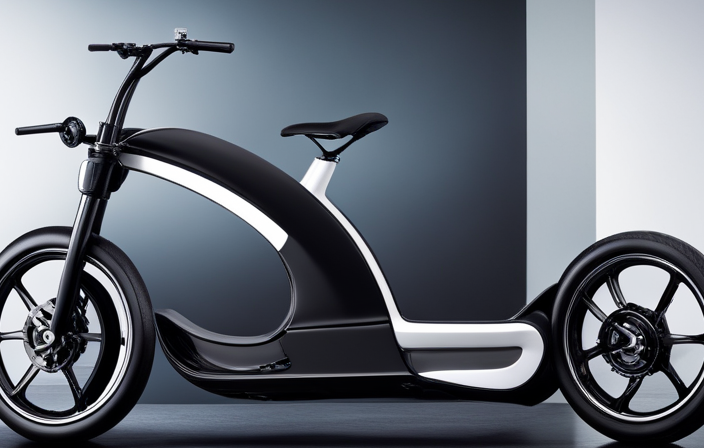 An image capturing a sleek and aerodynamic electric bike zipping through a cityscape, with its powerful motor propelling it forward effortlessly