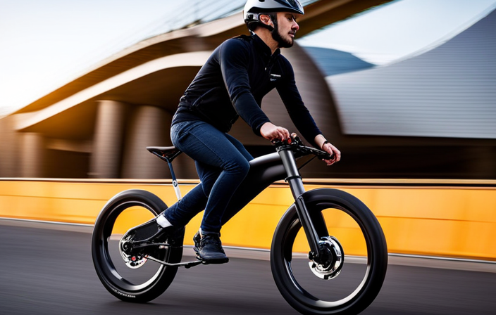 An image of a sleek, high-tech electric bike kit, featuring a powerful motor and a compact battery pack seamlessly integrated into the frame