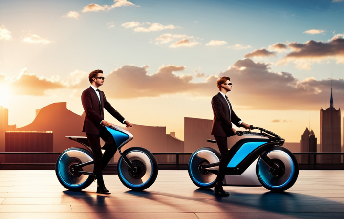 An image showcasing an aerodynamically designed electric bike with sleek lines and a powerful motor