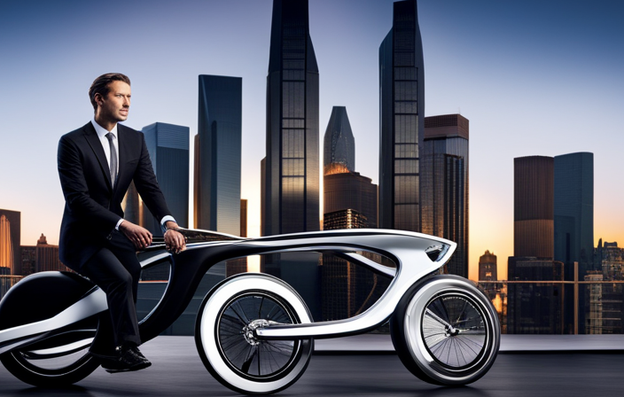 An image that showcases a sleek, futuristic electric bike in motion, effortlessly zooming through a city street