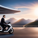 An image featuring a sleek, futuristic electric bike gliding on a never-ending road, surrounded by scenic landscapes