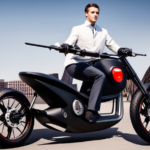 An image showcasing a sleek, modern electric bike equipped with a cutting-edge alarm system