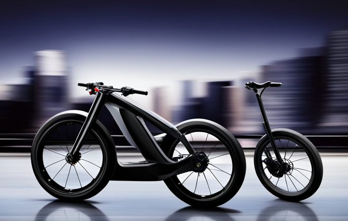 An image showcasing the sleek silhouette of an electric bike zooming down an open road, with blurred surroundings and wind rushing through the rider's hair, conveying the exhilarating top speed of these eco-friendly machines