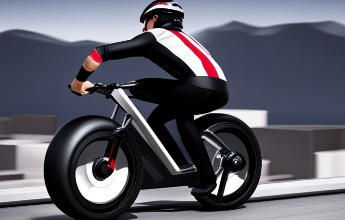 An image showcasing a sleek electric bike with a rider effortlessly gliding up a steep hill, displaying the power of thrortle acceleration