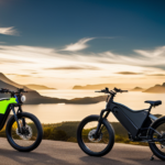 An image showcasing a powerful electric bike effortlessly conquering a steep, winding mountain road