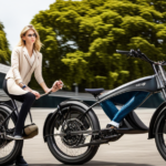 An image showcasing a sleek electric bike gliding effortlessly on a scenic coastal road, with a powerful motor, long-lasting battery, sturdy frame, comfortable seat, and high-performance tires
