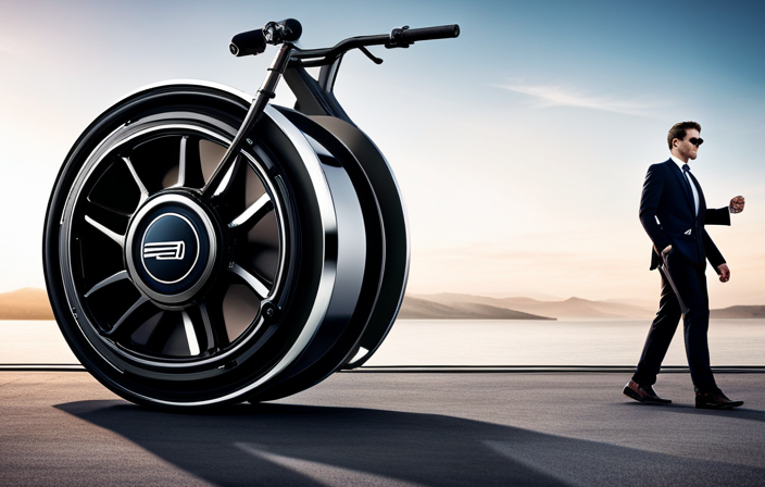 An image showcasing a close-up shot of an electric bike motor, expertly mounted on a sleek frame