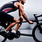 An image capturing a cyclist in motion, showcasing the lower body engagement