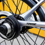 An image showcasing a close-up of a Townie Go electric bike's wheel, with a punctured inner tube being carefully removed