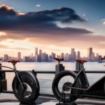 An image showcasing the Motiv Stark Electric Bike's frame size by capturing an up-close shot of its sturdy aluminum construction, highlighting its sleek lines, and displaying the precise frame measurements prominently