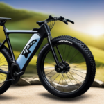 An image showcasing a mountain bike with wide, knobby tires effortlessly gliding over a rugged gravel trail