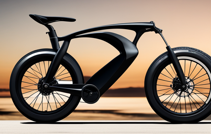 An image showcasing a close-up of a sleek electric bike frame, emphasizing its sturdy build and aerodynamic design