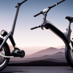 An image showcasing a sleek, modern electric bike with a powerful motor, integrated battery, responsive disc brakes, adjustable suspension, and a user-friendly LCD screen displaying speed and battery level