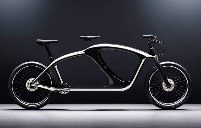 An image showcasing a sleek, black electric bike with a robust frame and a powerful motor