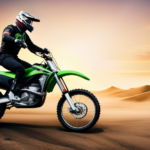 An image capturing the essence of Kawasaki's pioneering electric start feature on their 450 dirt bike