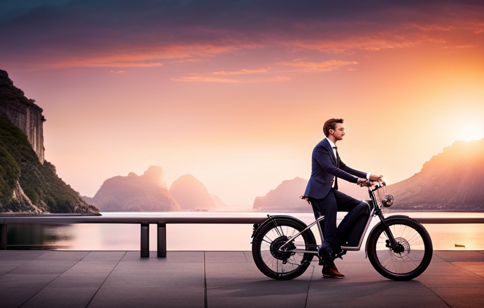 An image capturing the moment when an electric bike's sleek design and enhanced power seamlessly merge with motorcycle-like features, blurring the line between the two, inviting curiosity and sparking a debate
