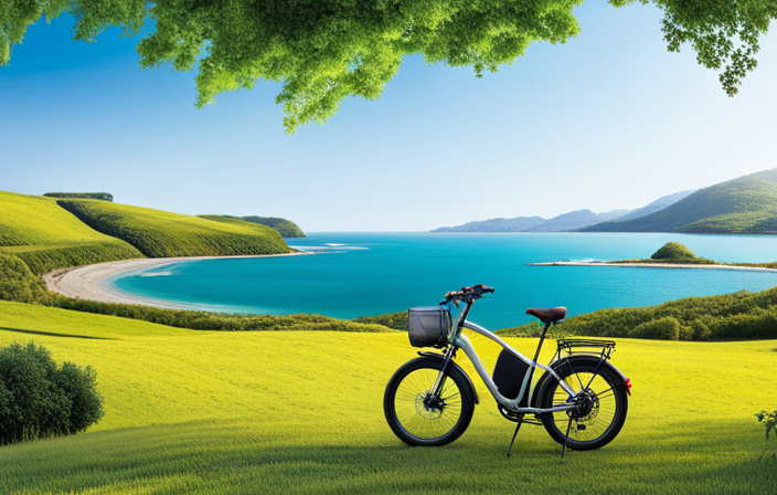 An image capturing the sprawling coastal path, meandering through lush greenery, as an electric bike glides effortlessly along, showcasing the perfect blend of nature and technology, inviting readers to explore the endless possibilities of electric bike adventures