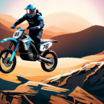 An image showcasing an electric dirt bike in action, tearing through the rugged terrains of NASA New York