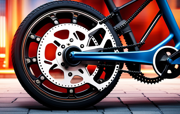 An image showcasing a close-up of a disassembled Razor Electric Bike, focusing on the area where the chain should be
