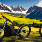 An image showcasing the X-Treme Scooters Alpine Trails Electric Powered Mountain Bike, surrounded by a picturesque mountain landscape