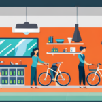 An image showcasing a well-lit, spacious electric bike shop, adorned with neatly organized shelves holding a wide range of electric bike batteries in various sizes, shapes, and colors, inviting readers to explore their options