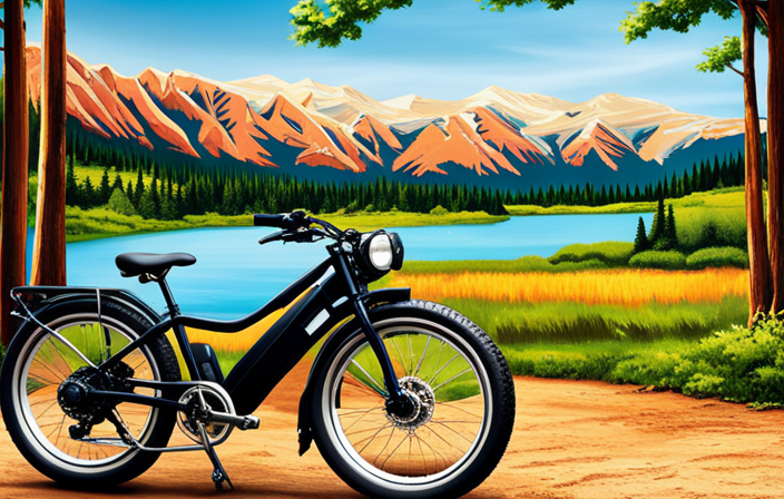 An image showcasing the picturesque Utah landscape, with a rugged electric hunting bike parked next to a serene mountain stream, surrounded by lush forests and majestic peaks, enticing readers to explore where to purchase their own