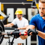 An image that showcases a skilled technician installing an electric bike motor in a specialized workshop