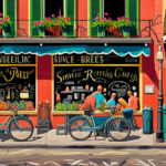 An image showcasing a bustling bike repair shop in New Orleans, with skilled technicians meticulously fixing hover electric bikes amidst a backdrop of vibrant graffiti, palm trees, and the iconic streetcars passing by