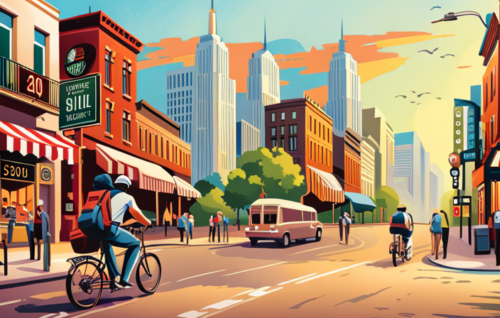 An image showcasing the diverse terrains of the USA, featuring an electric bike gliding through scenic landscapes – from bustling city streets to winding mountain trails, capturing the thrill of exploring the country on two wheels