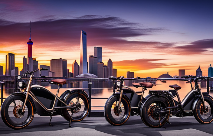 An image showcasing a 1000w electric bike with multiple battery options, each with different capacities and features