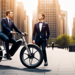 An image showcasing a sleek, modern electric bike against a backdrop of vibrant city streets, capturing the bike's advanced features like a powerful motor, cutting-edge battery, and stylish design, perfectly illustrating the top electric bikes of 2016