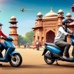 An image showcasing a bustling street in India with a diverse array of electric bikes, highlighting their sleek designs, vibrant colors, and innovative features, enticing readers to explore the best options available