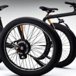 An image showcasing a split-screen view of a front-wheel electric motor and a rear-wheel electric motor on bicycles