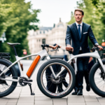 An image showcasing a skilled technician, surrounded by an assortment of electric bike conversion kits, meticulously transforming a standard bicycle into an electrified marvel